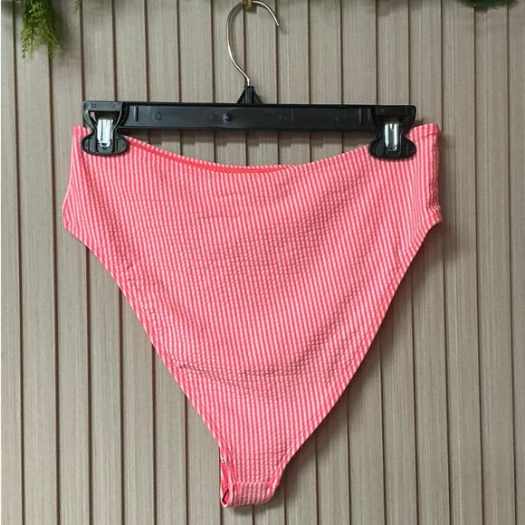 Brave Soul High Waisted Neon Stripe Bikini Bottom Size M - Picture 2 of 6